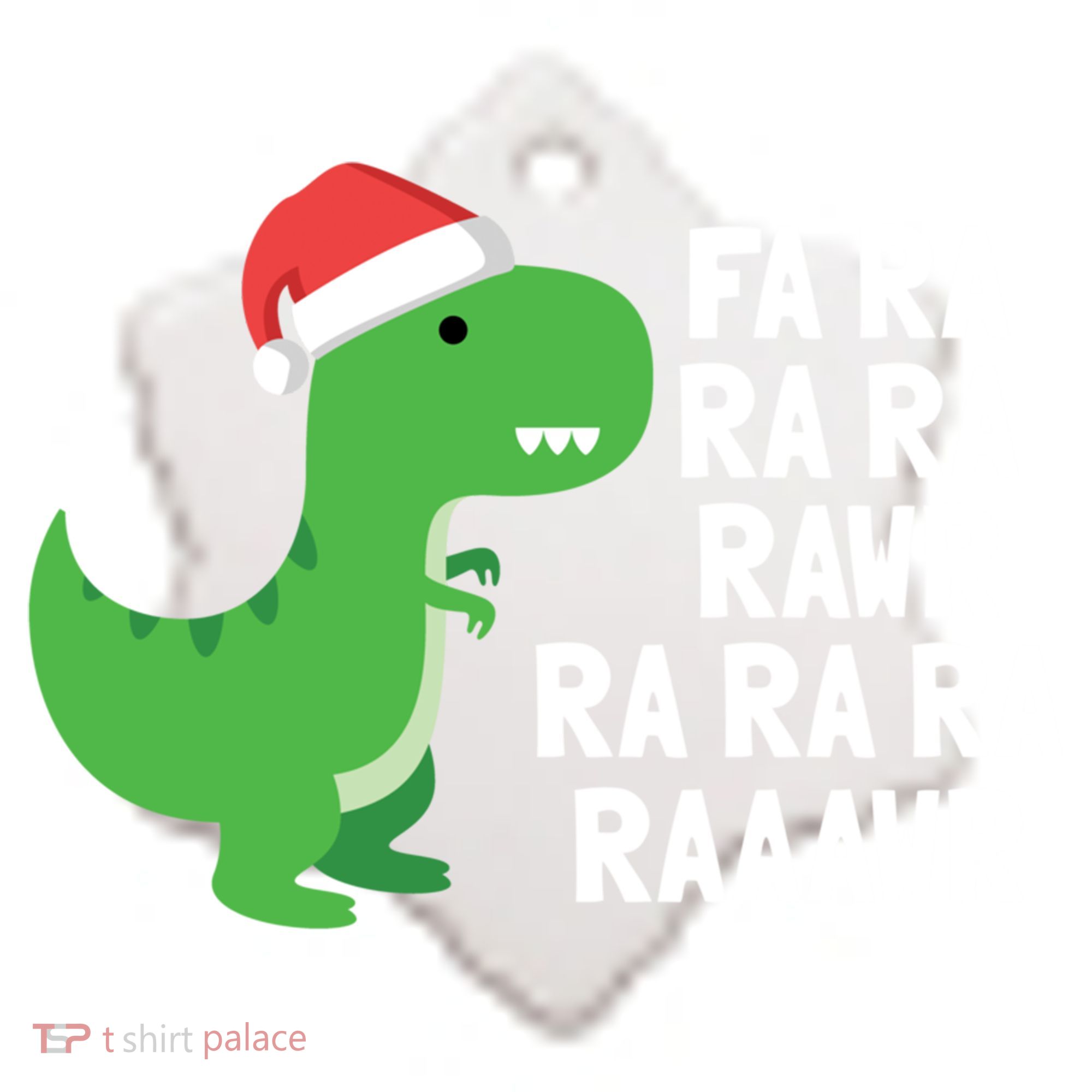 Christmas Dinosaur Fa Ra Rawr Trex Gift Ceramic Ornament
