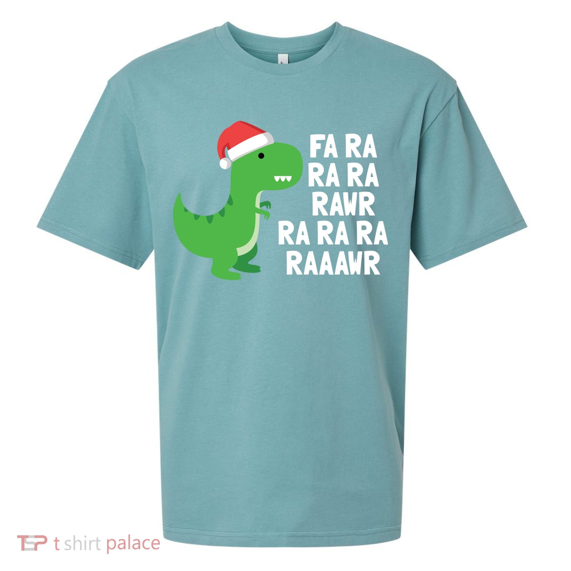 Christmas Dinosaur Fa Ra Rawr Trex Gift Sueded Cloud Jersey T-Shirt