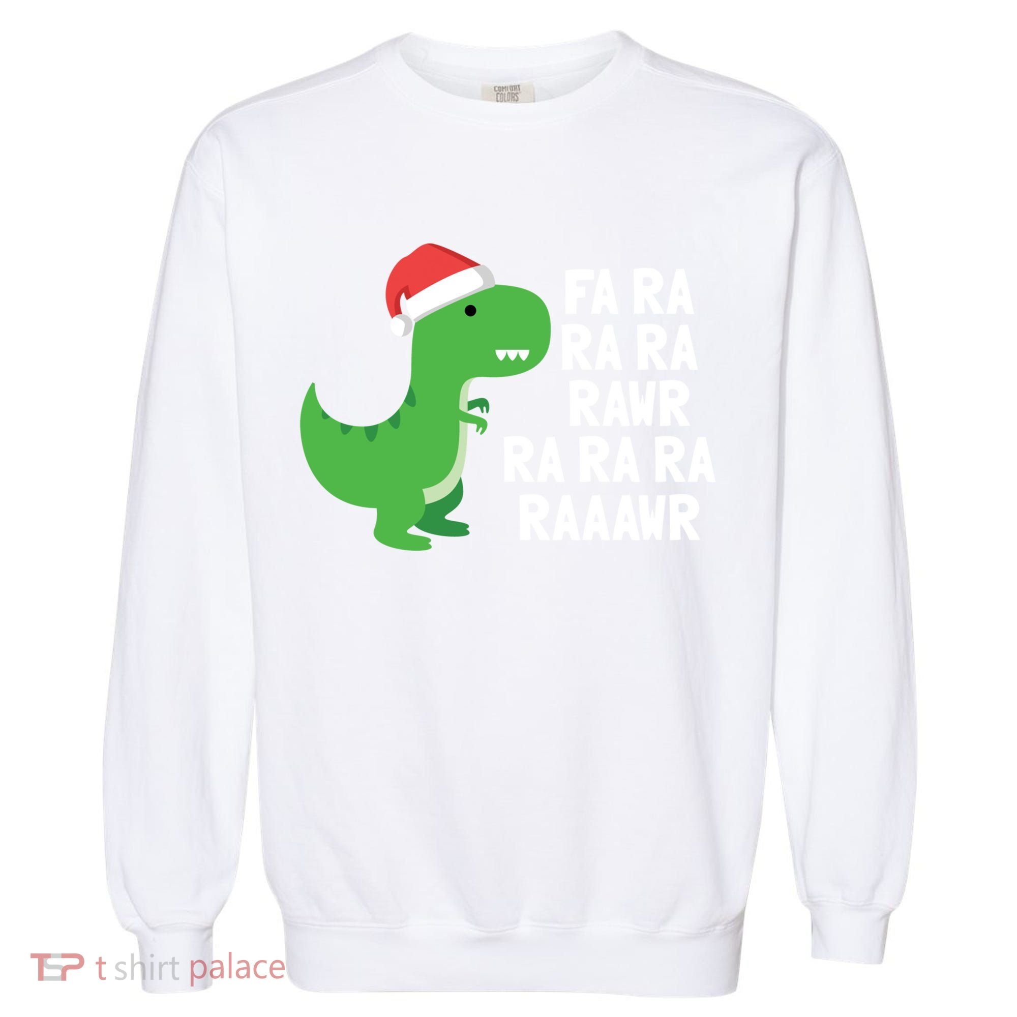 Christmas Dinosaur Fa Ra Rawr Trex Gift Garment-Dyed Sweatshirt