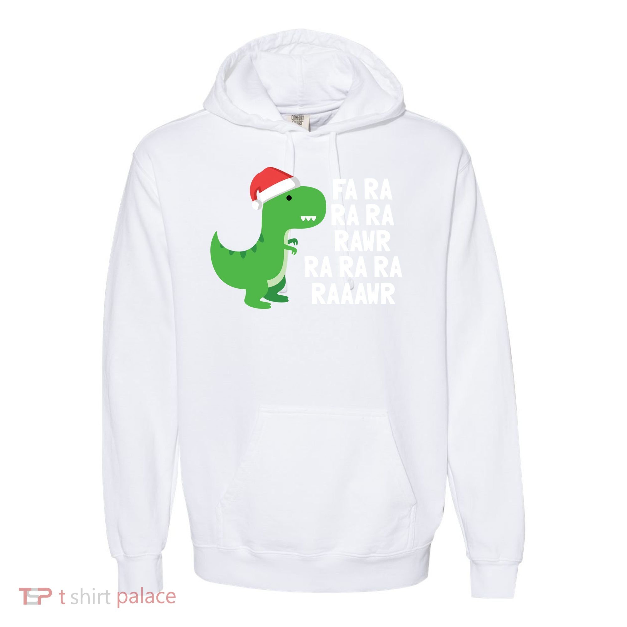 Christmas Dinosaur Fa Ra Rawr Trex Gift Comfort Colors Garment-Dyed Hooded Sweatshirt