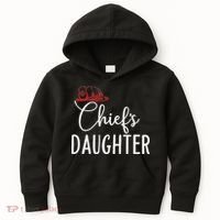 Chief's Daughter Firefighter Gifts For Fire Chief’s Girl Kids Hoodie thumb 0