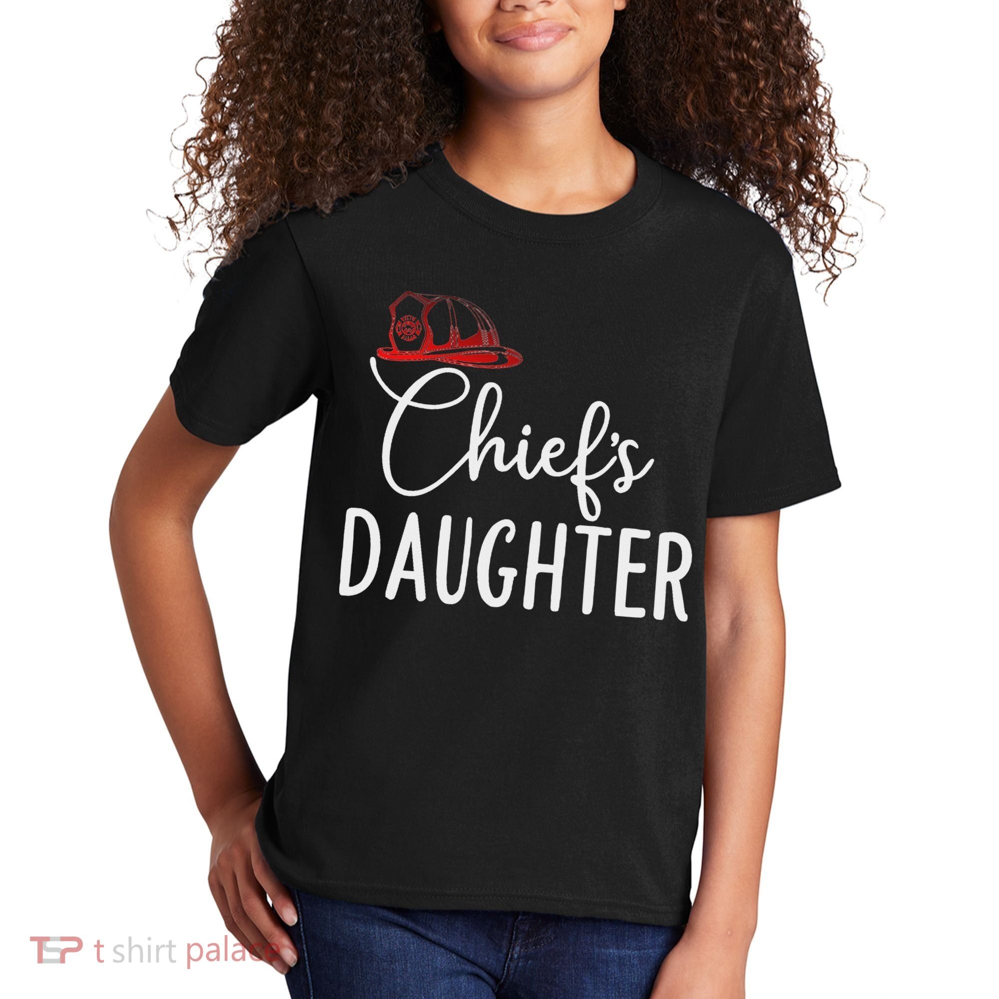 Chief's Daughter Firefighter Gifts For Fire Chief’s Girl Kids T-Shirt