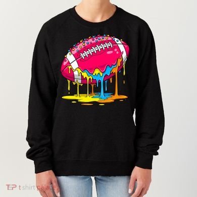 Colorful Dripping Football Drip Women's Sweatshirt