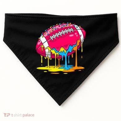 Colorful Dripping Football Drip USA-Made Doggie Bandana