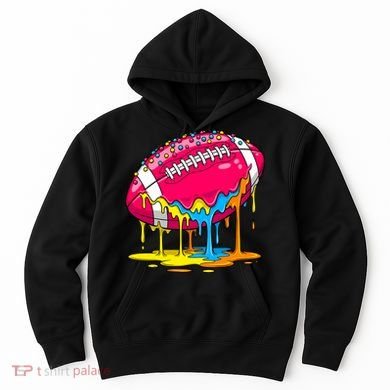 Colorful Dripping Football Drip Hoodie