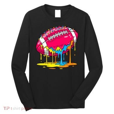 Colorful Dripping Football Drip Long Sleeve Shirt
