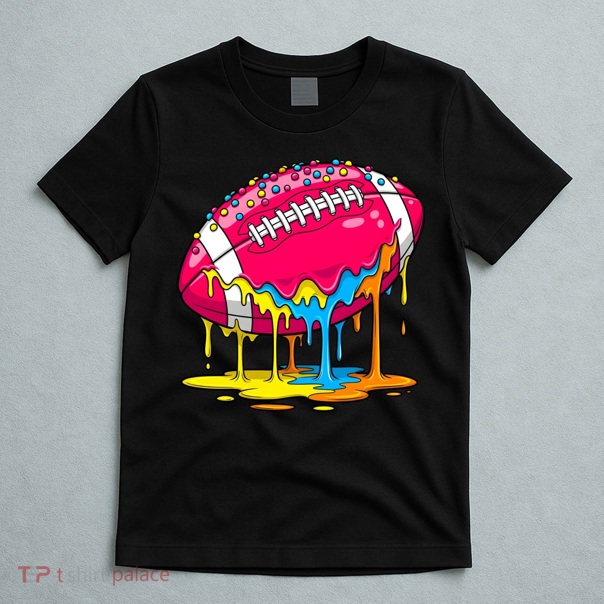 Colorful Dripping Football Drip T-Shirt