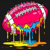 Colorful Dripping Football Drip T-Shirt thumb 7