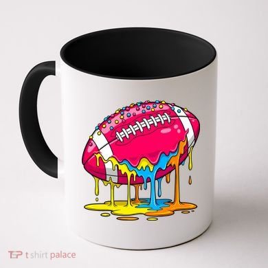 Colorful Dripping Football Drip Coffee Mug