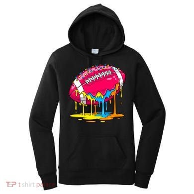 Colorful Dripping Football Drip Women's Hoodie