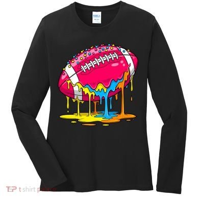 Colorful Dripping Football Drip Women's Long Sleeve Shirt