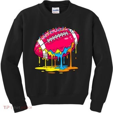 Colorful Dripping Football Drip Kids Sweatshirt