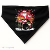 Christmas Drummer Funny Santa Claus On Drums For Music Lover USA-Made Doggie Bandana thumb 0