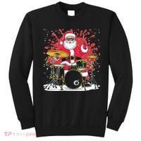 Christmas Drummer Funny Santa Claus On Drums For Music Lover Sweatshirt thumb 0