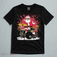Christmas Drummer Funny Santa Claus On Drums For Music Lover T-Shirt thumb 5