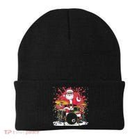 Christmas Drummer Funny Santa Claus On Drums For Music Lover Beanie thumb 0