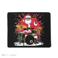 Christmas Drummer Funny Santa Claus On Drums For Music Lover Mousepad thumb 0