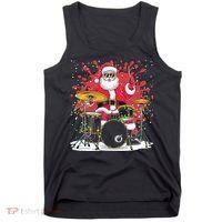 Christmas Drummer Funny Santa Claus On Drums For Music Lover Tank Top thumb 0