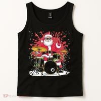Christmas Drummer Funny Santa Claus On Drums For Music Lover Tank Top thumb 2