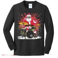 Christmas Drummer Funny Santa Claus On Drums For Music Lover Kids Long Sleeve Shirt thumb 0