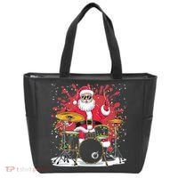 Christmas Drummer Funny Santa Claus On Drums For Music Lover Tote Bag thumb 0