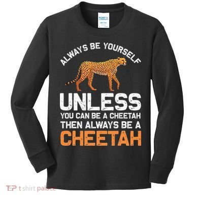 Cheetah Design For Safari Wildlife Kids Long Sleeve Shirt