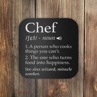 Chef Definition Funny Line Saying Cook Cooking Gifts Chefs Coaster thumb 0