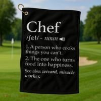 Chef Definition Funny Line Saying Cook Cooking Gifts Chefs Golf Towel thumb 1