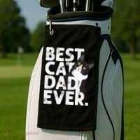 Cat Daddy Father Gift Best Cat Dad Ever Golf Towel thumb 2