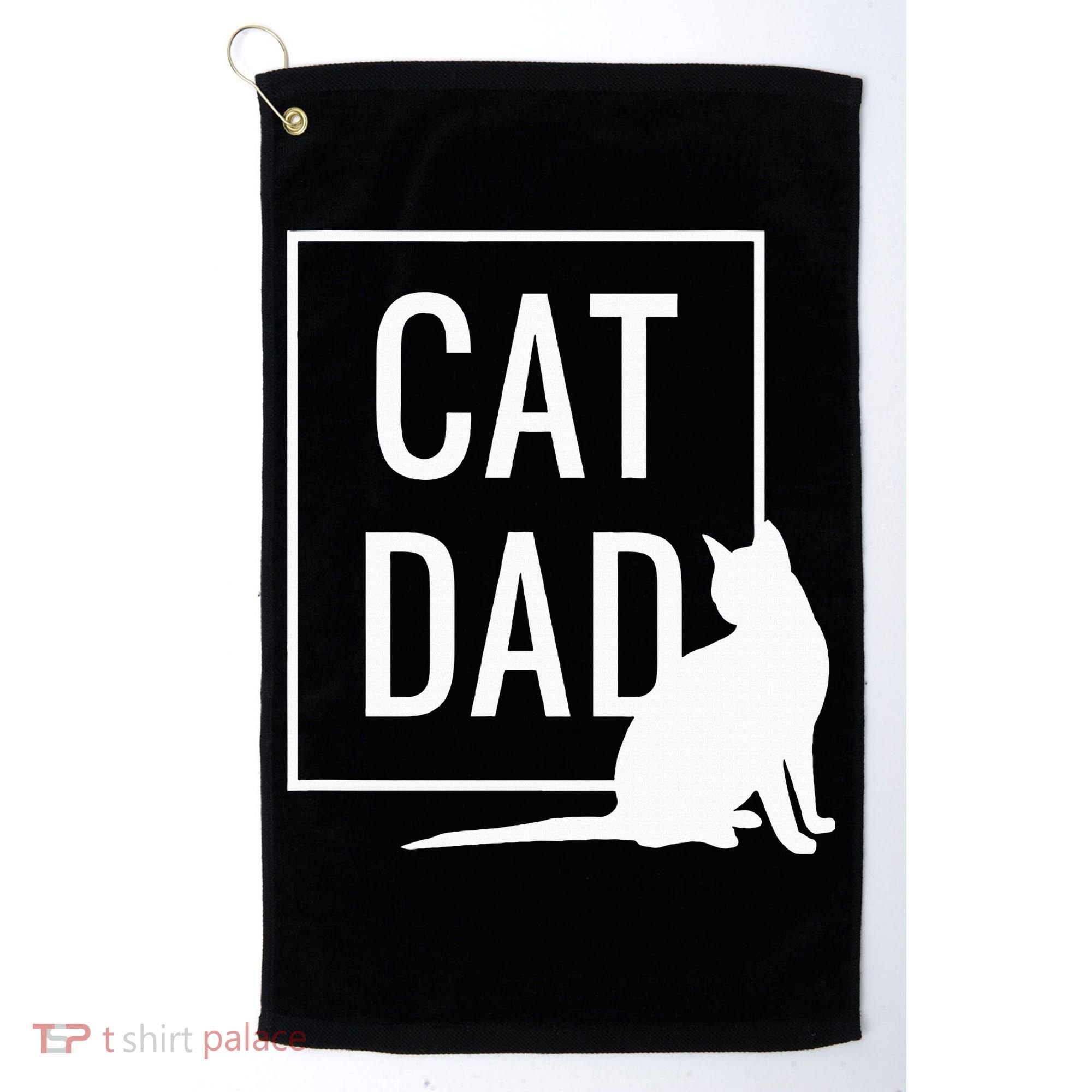 Cat Dad Funny Cat Owner Father Golf Towel