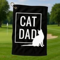 Cat Dad Funny Cat Owner Father Golf Towel thumb 1