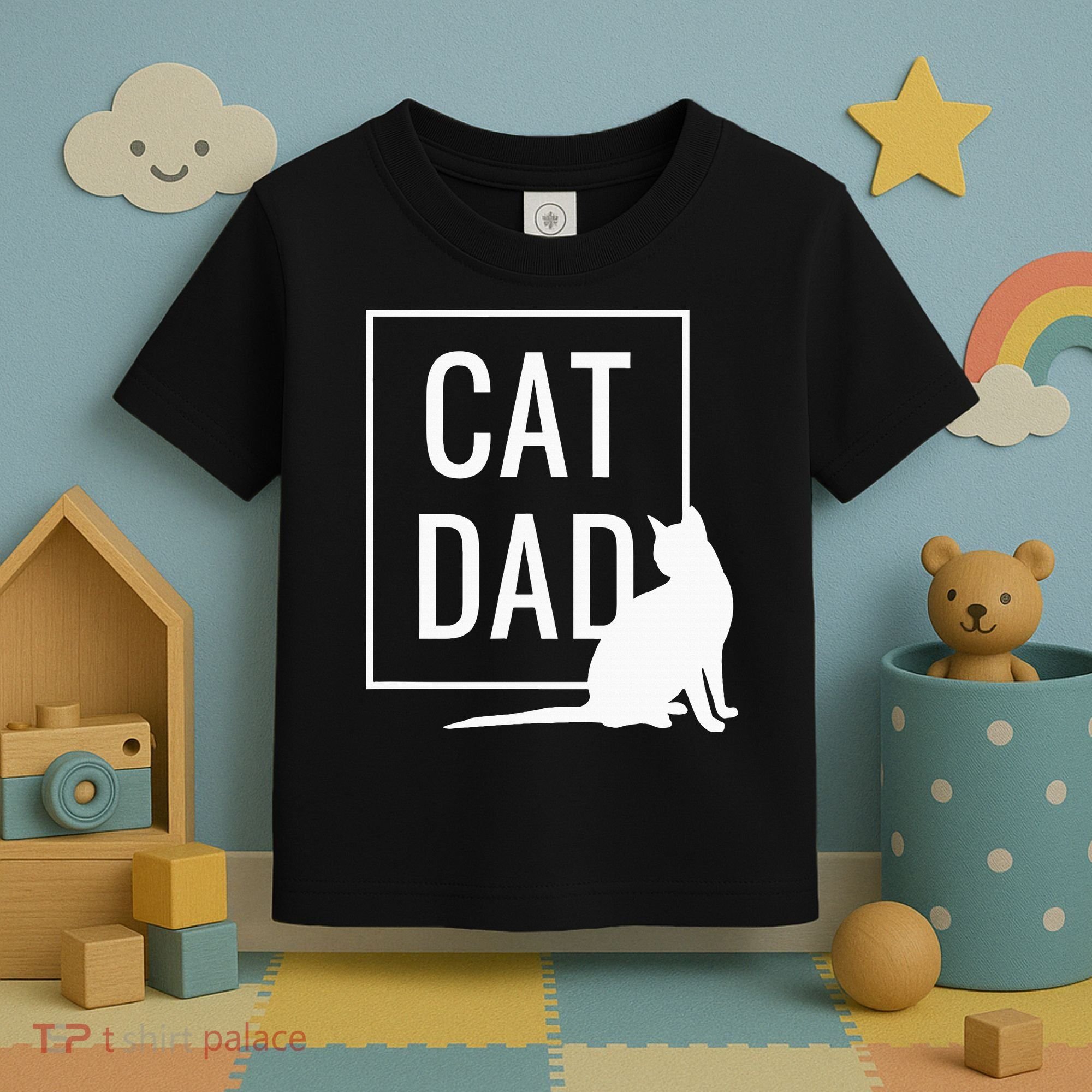 Cat Dad Funny Cat Owner Father Toddler T-Shirt