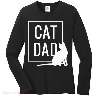 Cat Dad Funny Cat Owner Father Women's Long Sleeve Shirt
