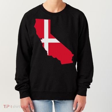 California Denmark Flag Map Women's Sweatshirt
