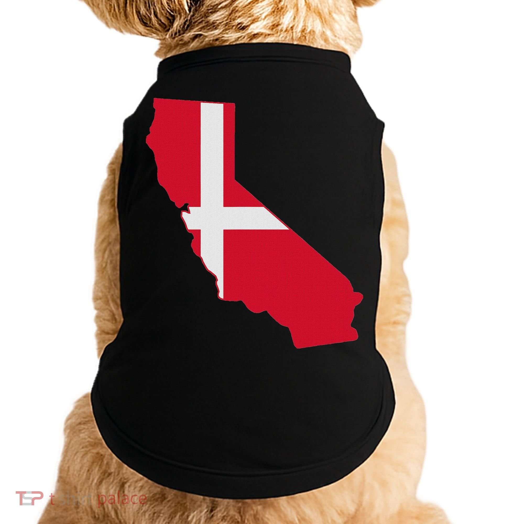 California Denmark Flag Map Doggie Tank