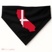 California Denmark Flag Map USA-Made Doggie Bandana thumb 0