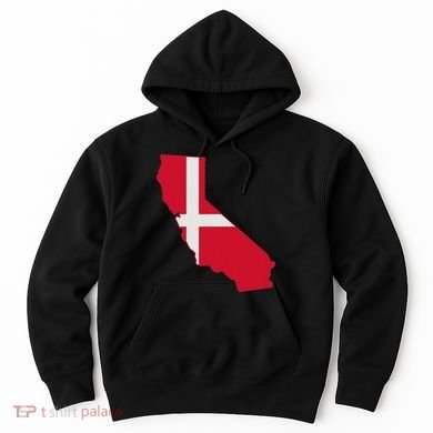 California Denmark Flag Map Hoodie