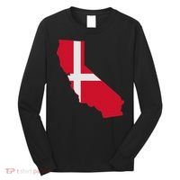 California Denmark Flag Map Long Sleeve Shirt thumb 0
