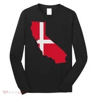 California Denmark Flag Map Long Sleeve Shirt thumb 0