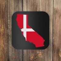 California Denmark Flag Map Coaster thumb 0