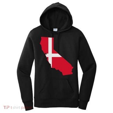 California Denmark Flag Map Women's Hoodie