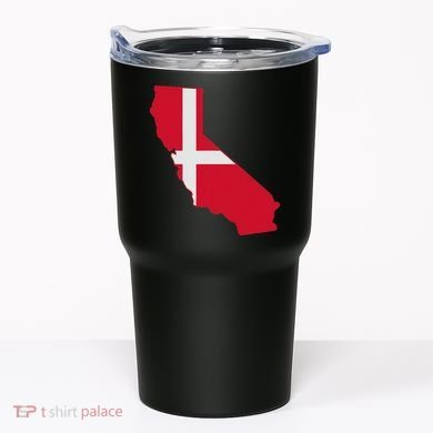 California Denmark Flag Map Tumbler