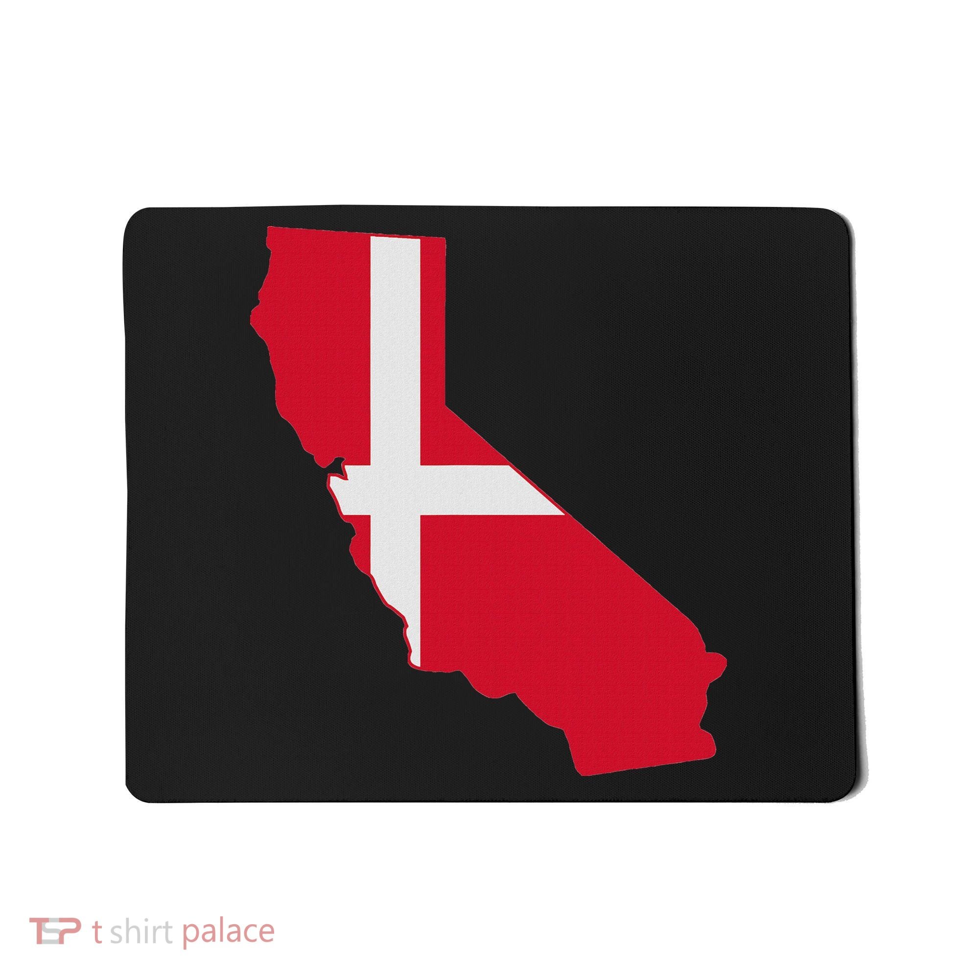 California Denmark Flag Map Mousepad