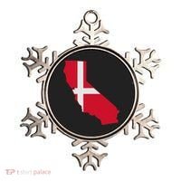 California Denmark Flag Map Ornament thumb 0