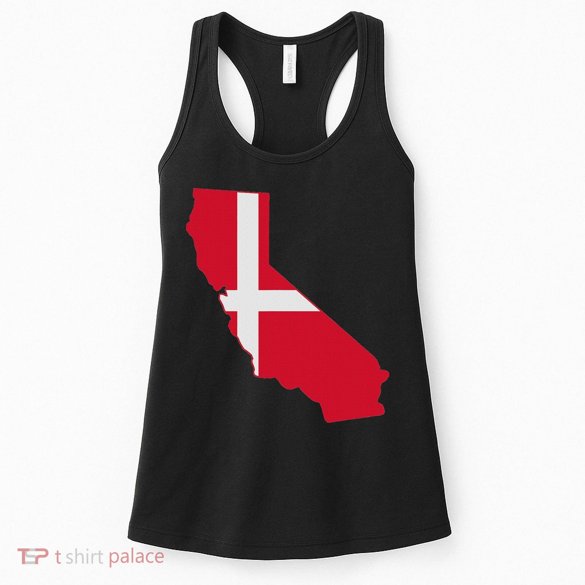California Denmark Flag Map Women's Tank Top