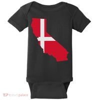 California Denmark Flag Map Baby Bodysuit thumb 0