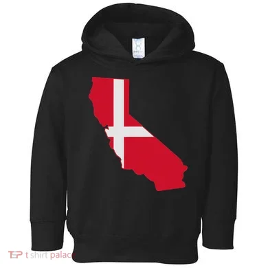 California Denmark Flag Map Toddler Hoodie