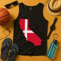 California Denmark Flag Map Tank Top thumb 4