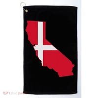 California Denmark Flag Map Golf Towel thumb 0