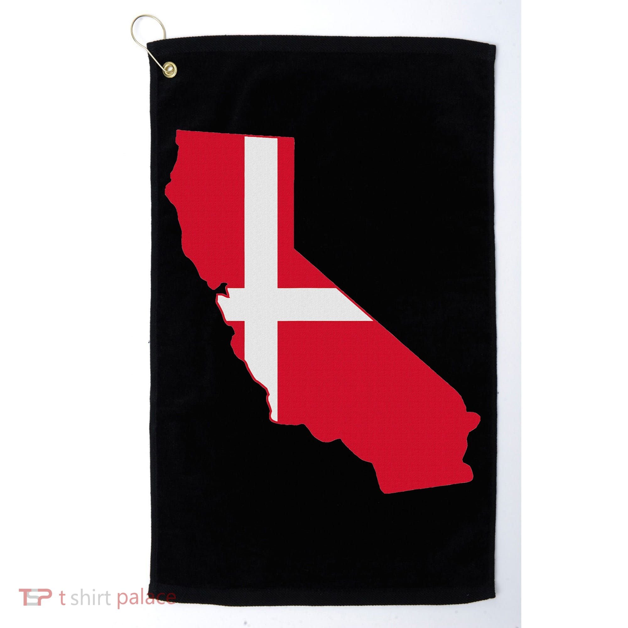 California Denmark Flag Map Golf Towel